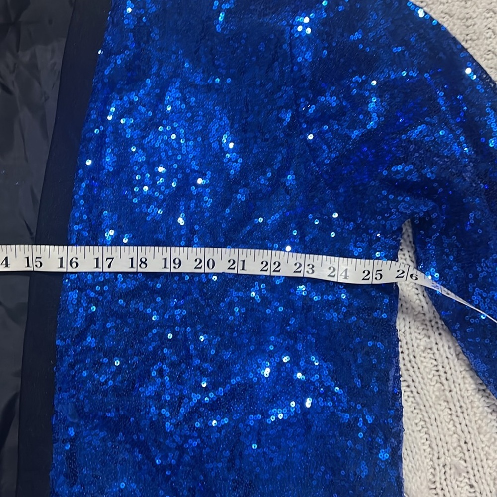 Blue Sequin Women's Jacket - Picture 12 of 12